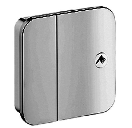 Set de montage final 12 x 12 cm, poussoirs sans corps à encastrer 757 037, Chromé