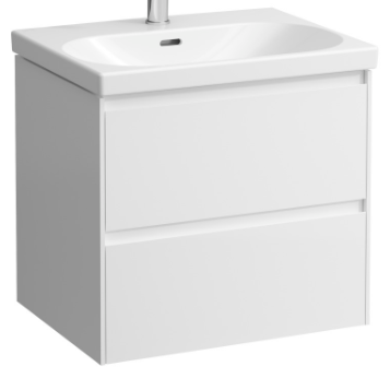 Élément inférieur LOOK 58,5 x 51,5 x 45,0 cm élément à 2 tiroirs pour lavabo 60 cm - H810083 / H810333, standard, blanc mat