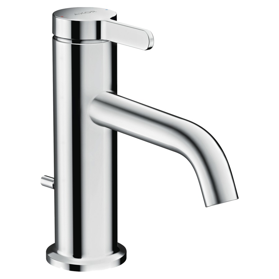 Mélangeur de lavabo One 70 S 130 mm, goulot fixe avec poignée à levier avec vidage excentrique débit 4,8 l/min, groupe acoustique I , Chromé