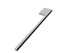 Porte-serviette LOOK 35,0 x 5,0 x 1,0 cm pour élément inférieur Lani pour meuble sous lavabos, chromé