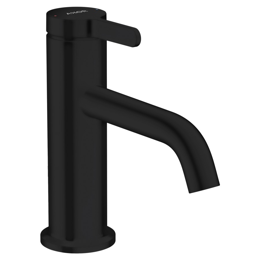 Mélangeur de lavabo One 70 S 130 mm, goulot fixe avec poignée à levier vidage non verouillable débit 4,8 l/min groupe acoustique I , Noir mat