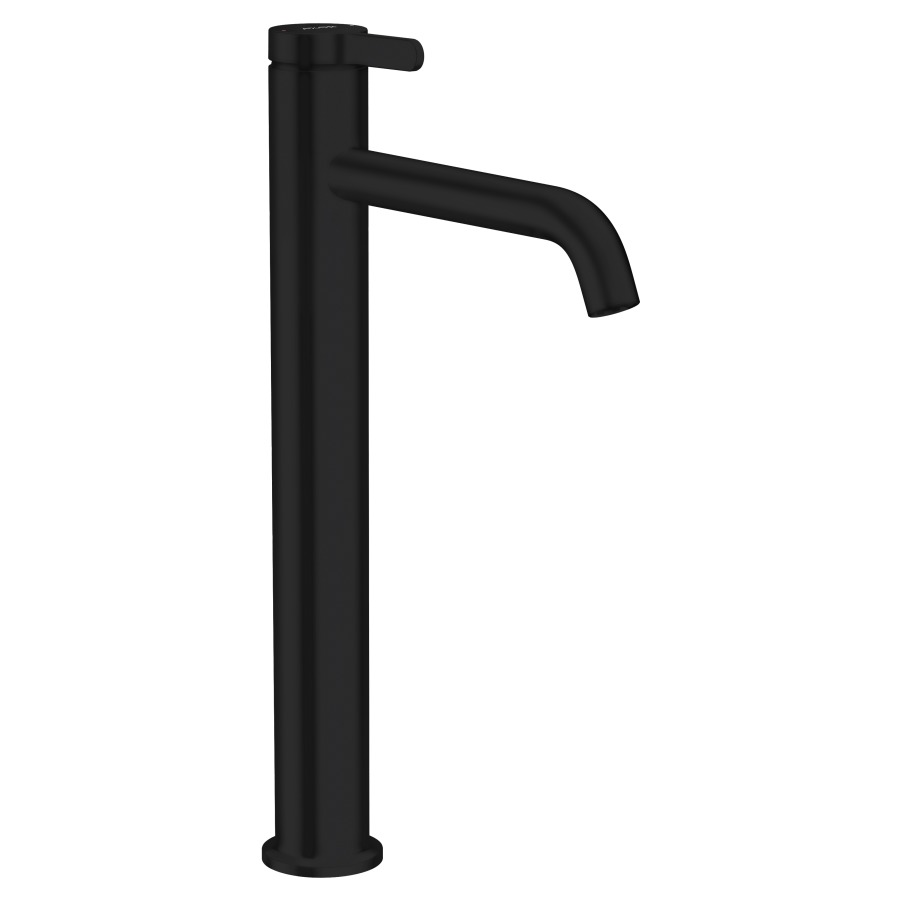 Mélangeur de lavabo One 260 S 180 mm, goulot fixe avec poignée à levier vidage non verouillable débit 4,8 l/min groupe acoustique I, Noir mat