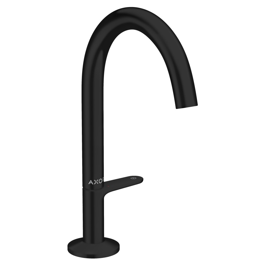 Mélangeur de lavabo One Select 170 Mélangeur de lavabo ONE SELECT 170, S 140 mm, goulot fixe CoolStart - eau froide par position de levier au milieu avec vidage Push-Open débit 5 l/min groupe acoustique I, Noir mat
