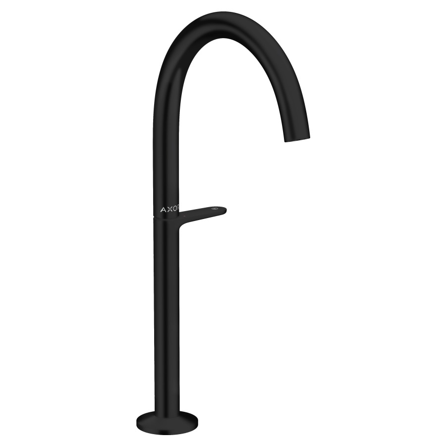 Mélangeur de lavabo ONE SELECT 260, S 165 mm, goulot fixe CoolStart - eau froide par position de levier au milieu avec vidage Push-Open débit 5 l/min groupe acoustique I , Noir mat