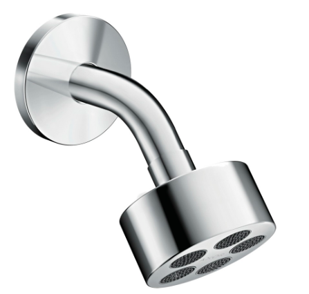 EcoSmart, S 116 mm tête de douche D 73 mm, 1jet PowederRain, joint à rotule débit 8,7 l/min groupe acoustique II, Chromé
