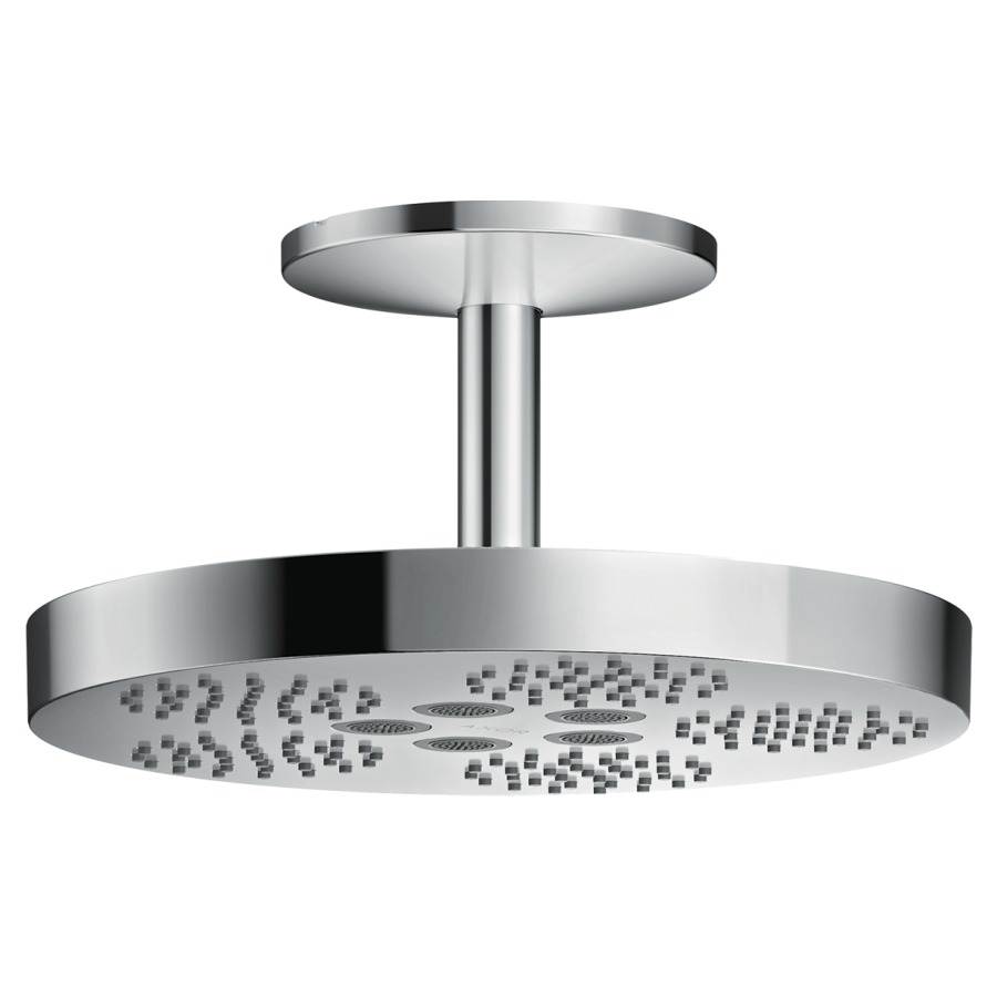 Douche au plafond One 280 D 28 cm, 1jet PowderRain et Rain in combinaison, joint à rotule, débit 12,2 l/min bras de douche au plafond 12 cm, groupe acoustique II, Chromé