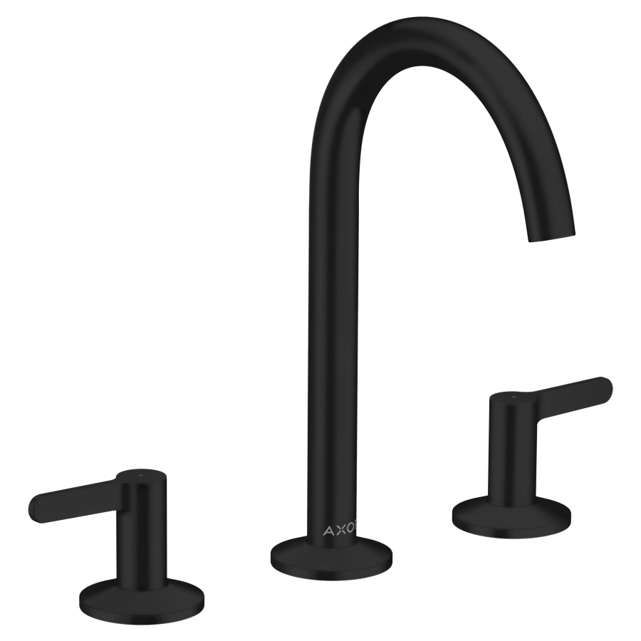 Mélangeur de lavabo 3-trou ONE 170, S 140 mm, goulot orientable, avec vidage Push-Open, débit 4,8 l/min groupe acoustique I, Noir mat