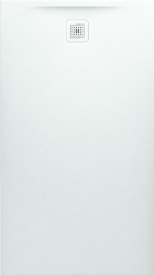 Receveur de douche PROFI 160 x 90 x 4,2 cm, Marbond trou d'écoulement D 90 mm avec couvercle d'écoulement amovible, standard, blanc mat avec structure