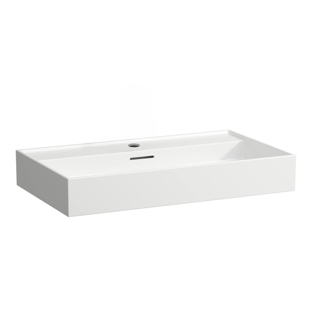Lavabo Kartell by Laufen 1 trou robin.,  80 x 46 cm, SaphirCéramique pour meuble suspendu avec trop-plein , standard blanc