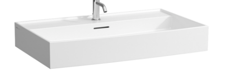 Lavabo à poser Kartell by Laufen 1 trou robin., standard Lavabo à poser KARTELL BY LAUFEN, 80 x 46 cm SaphirCéramique avec trop-plein, standard blanc
