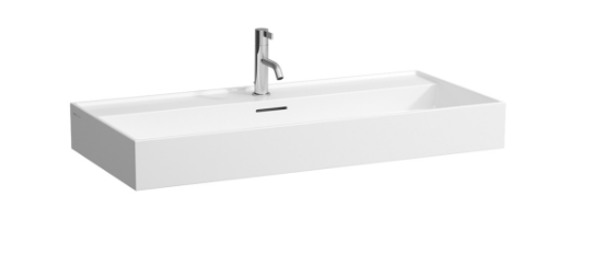 Lavabo Kartell by Laufen 1 trou robin.,  100 x 46 cm, SaphirCéramique pour meuble suspendu avec trop-plein, standard blanc