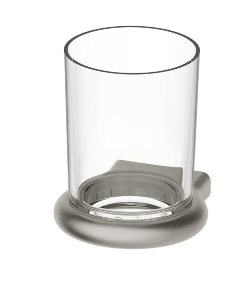 Porte-verre Nia verre en Tritan incassable clair , Nickel brushed