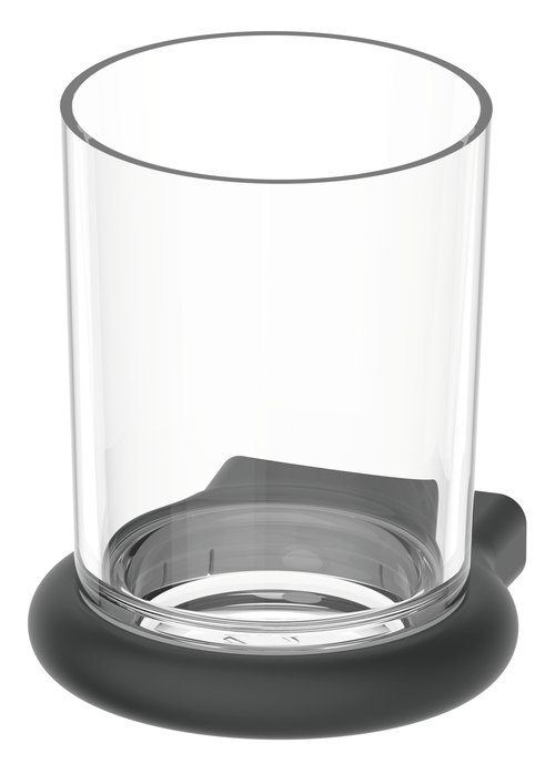 Porte-verre Nia verre en Tritan incassable clair, Noir mat
