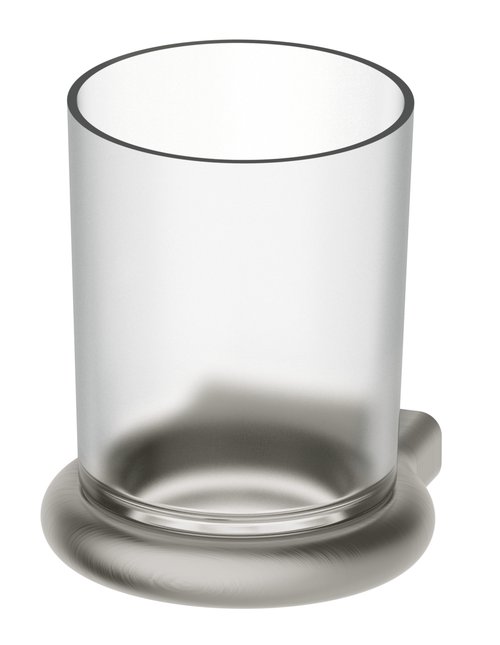 Porte-verre Nia verre mat, Nickel brushed