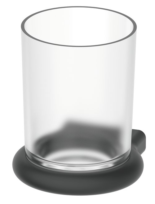 Porte-verre Nia verre mat, Noir mat