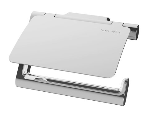 Porte-papier Nia avec couvercle, montage à gauche/droite, Chromé