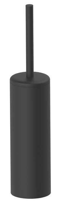 Porte-balai de WC Nia Adesio couvercle, insert en plastique et brosse noir, montage collage ou perçage, avec matériel de fixation, sans colle SikaFast, Noir mat