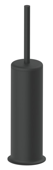 Porte-balai de WC Nia couvercle, insert en plastique et brosse, modèle à poser, Noir mat