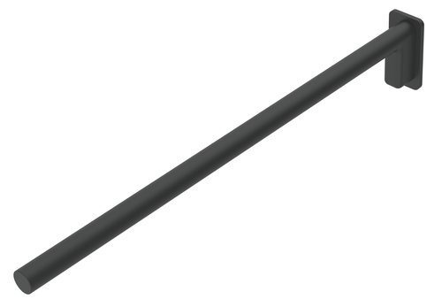 Porte-serviette Nia Adesio S 41,2 cm, 1 bras montage collage ou perçage avec matériel de fixation, sans colle SikaFast, Noir mat