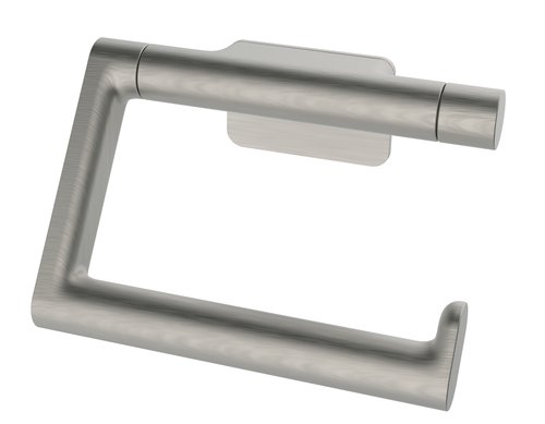 Porte-papier Nia Adesio sans couvercle, montage à gauche/droite, montage collage ou perçage, avec matériel de fixation, sans colle SikaFast, Nickel brushed