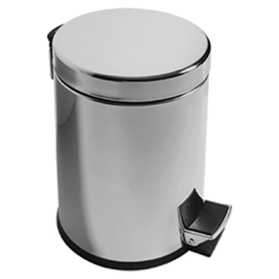 Poubelle HOTELLERIE contenance 3 litres, couvercle avec commande à pédale, Acier inoxydable