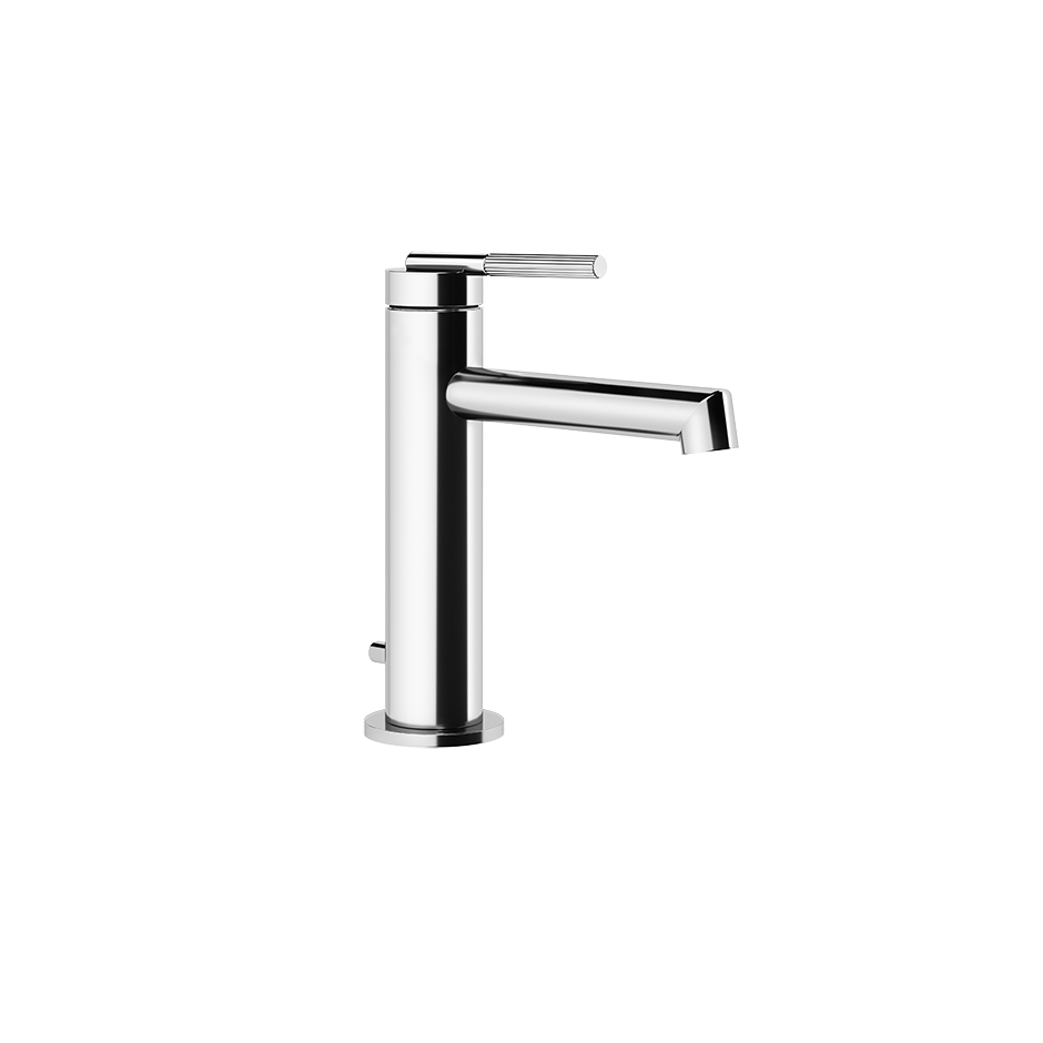 Mélangeur de lavabo INGRANAGGIO, S 128 mm, goulot fixe, avec vidage, flexible de raccordement 3/8", groupe acoustique NT, 727 Brushed Brass PVD