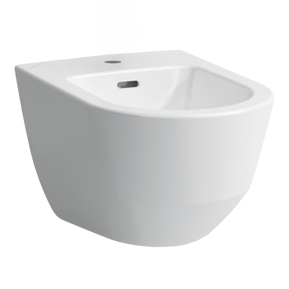 Bidet mural PRO 53 x 36 cm, céramique sans trou latéral matériel de fixation, 1 trou robin., standard, blanc