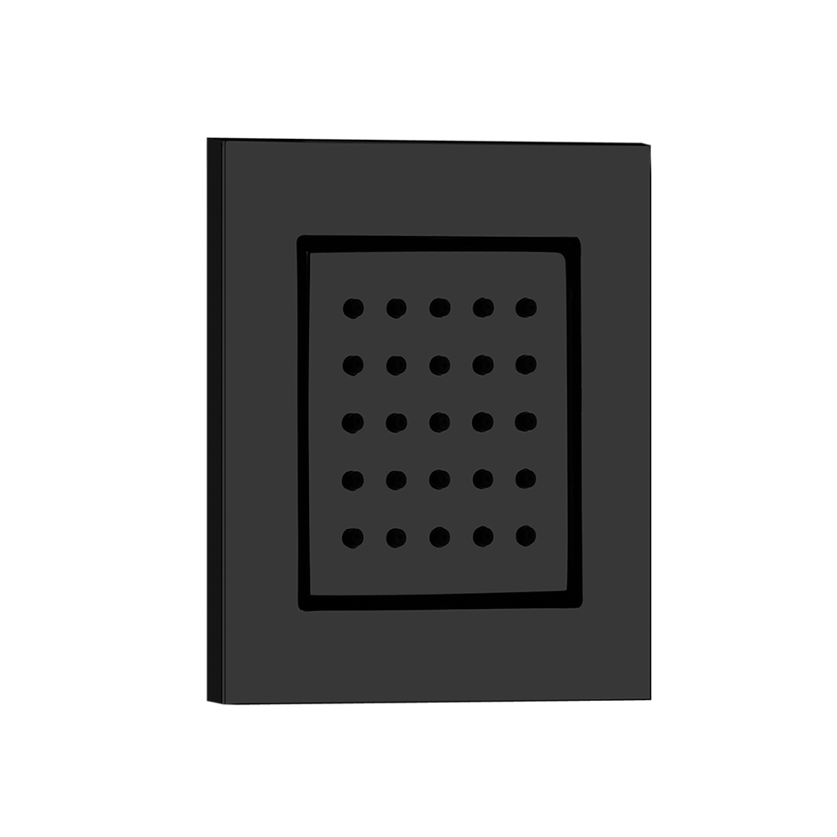 Parties apparentes pour douchette latérale orientable QUADRO 98x98 mm, 707 Black Metal Brossé PVD