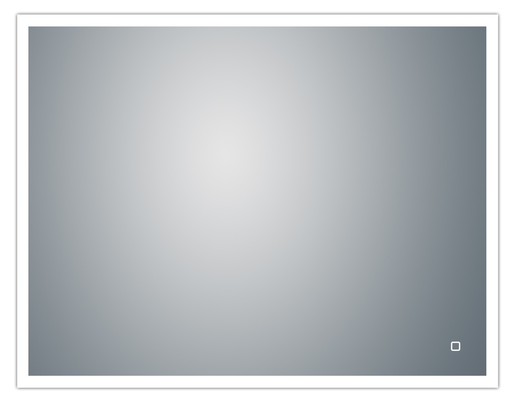 Miroir LED FIGO aluminium 90 X 70 X 3.3 CM, cadre en alu glace miroir de 5 mm, cadre en acrylique bicolore éclairé par des LED 3000/4500/6000 K, pose verticale ou horizontale au choix, capteur tactile pour la mise en marche et l'arrêt, avec matériel de fixation