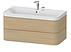 Combination de lavabo Happy D.2 Plus - Pack c-shaped 1 trou robin., 97,5 x 49 x 46,8 cm élément à 2 tiroirs lavabo blanc avec trop-plein, siphon soupape d'écoulement Push Open incl., sans aménagement du tiroir intérieur, standard, chêne méditerranéen