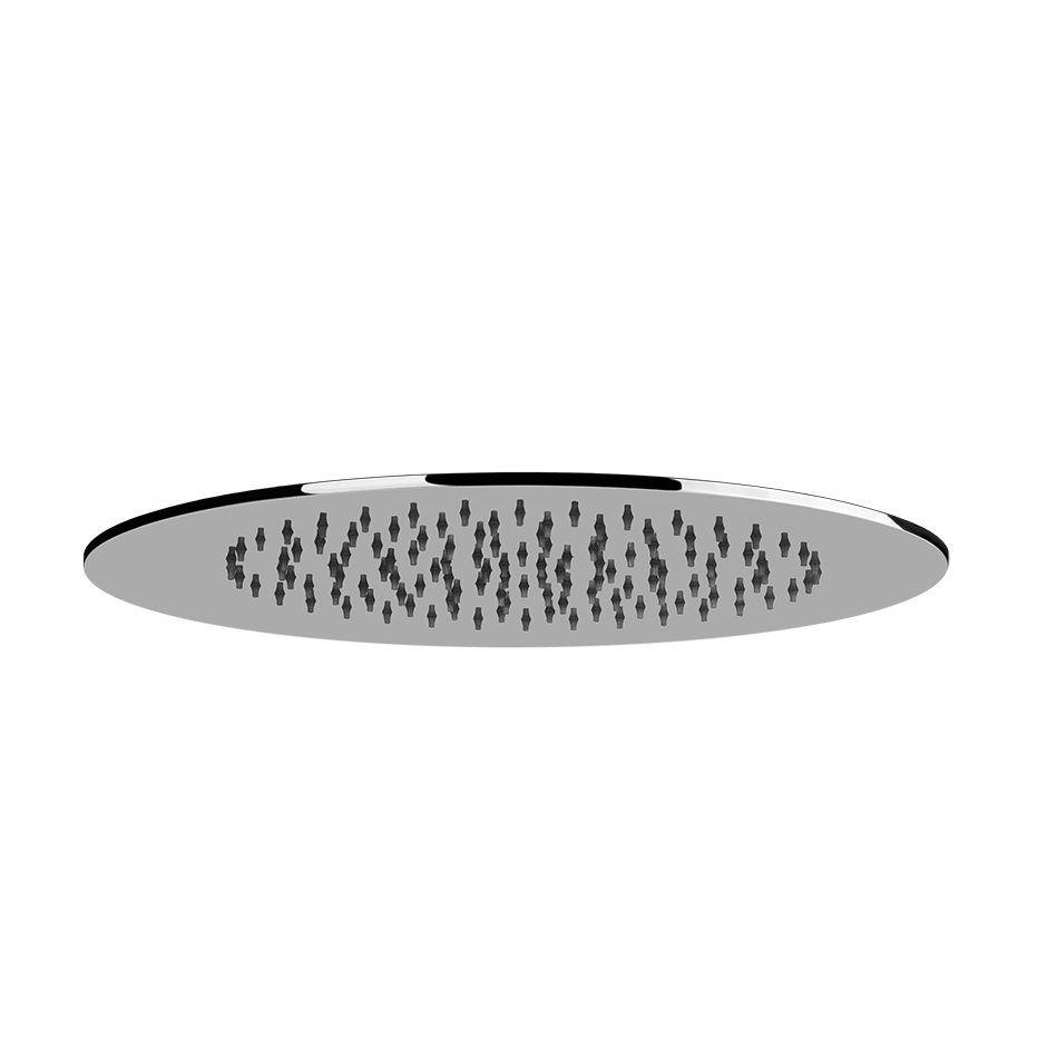 Pomme de douche au plafond Ø350 mm, Flow: 9.8 l/min, groupe acoustique I, débit 9 l/min, 238 Mirror Steel