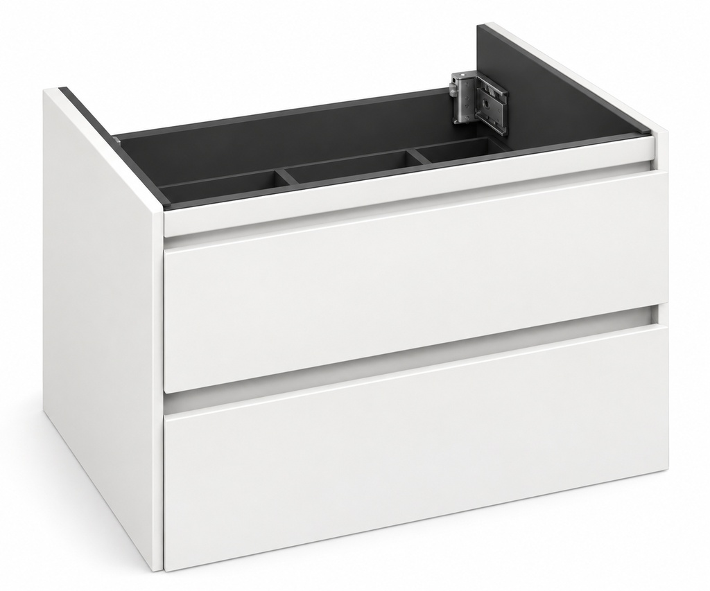 [1616H3726] Elément inférieur sous-lavabo PRO S, L81.0XH51.5XP45 cm, Caisson int. 10F-Nob.Grigio fumé, pour lavabo Pro S 85 cm (H8139650001041), 2 tiroirs 25/25 cm, corps/faces laqué, Finitions Blanc mat/brillant à choix, SYSTEM M1, poignée à choix