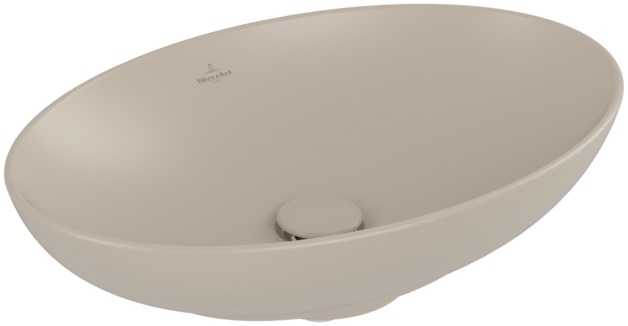 [1624S0261] Lavabo à poser Loop & Friends 56 x 38 cm, céramique, ovale sans trop-plein, cleaneffect, Almond