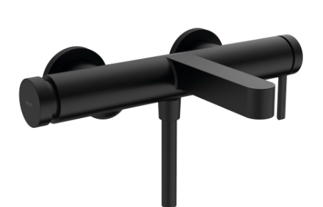 [1621C1785] Mélangeur de bain FINORIS E 138-162 mm, raccords, Noir mat