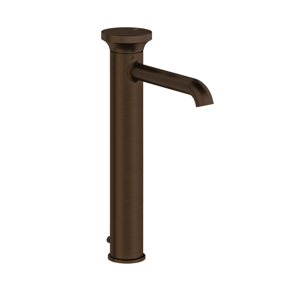 [1621C1793] Mitigeur lavabo réhaussé ORIGINI S 164 mm H goulot 244 mm avec vidage et flexibles de raccordement. Insert en finition inclus. Combiner avec finitions différentes avec insert 66600 ou insert ART 66602, 845 Dark Bronze