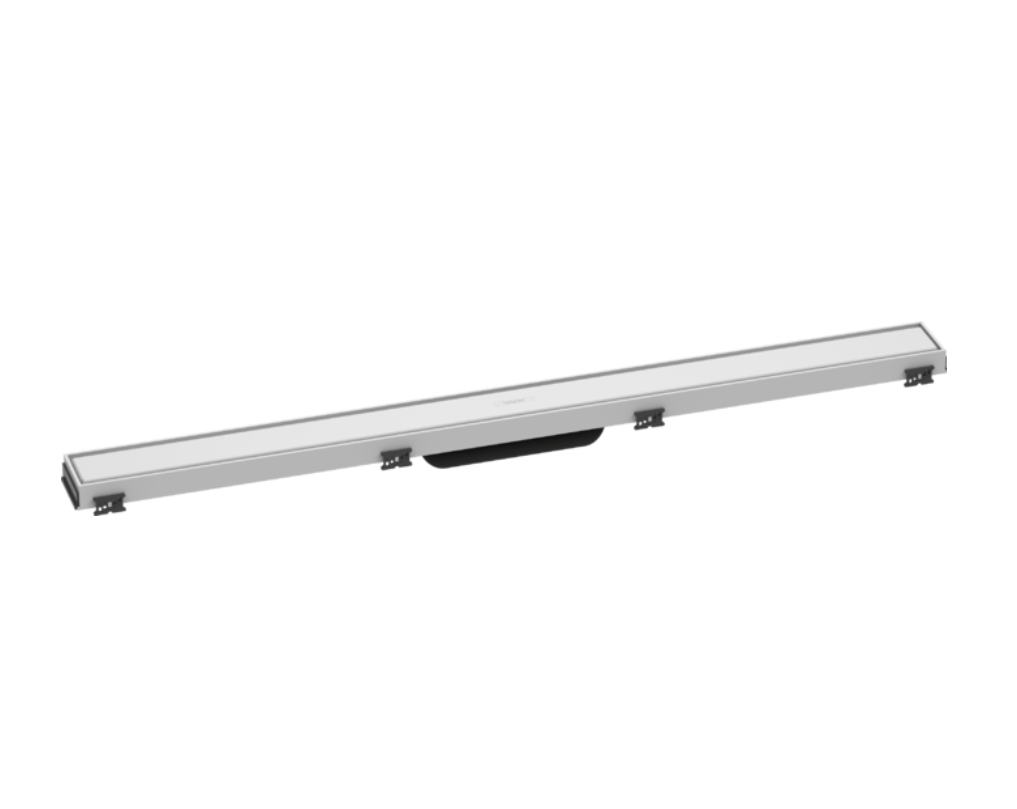 [1620C1735] Rigole de douche RAINDRAIN MATCH 100 cm, recouvrement design cadre réglable en hauteur bride de montage mural sans set d'installation 56014180, blanc mat