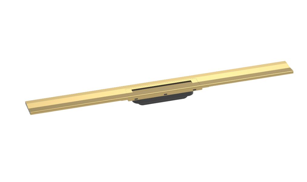 [1620C1778] Rigole de douche RAINDRAIN FLEX 80 cm, recouvrement design insert amovible raccourcissable pour montage mural, sans corps à encastrer 01000180/01001180/01002180, optique de l'or