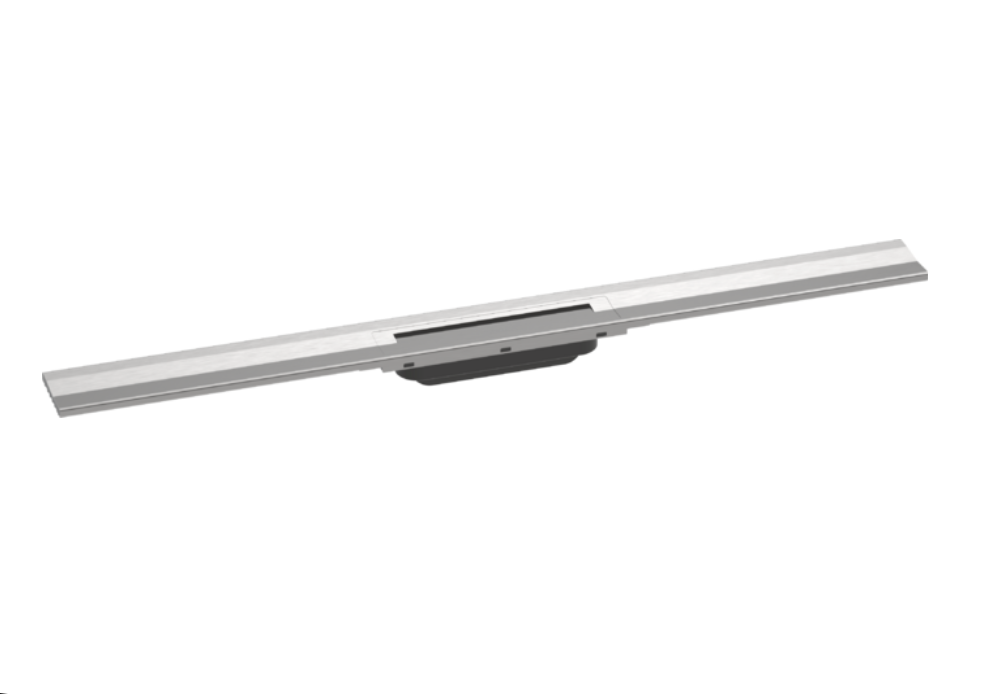 [1620C1783] Rigole de douche RAINDRAIN FLEX 100 cm, recouvrement design insert amovible raccourcissable pour montage mural, sans corps à encastrer 01000180/01001180/01002180, acier inoxydable brossé