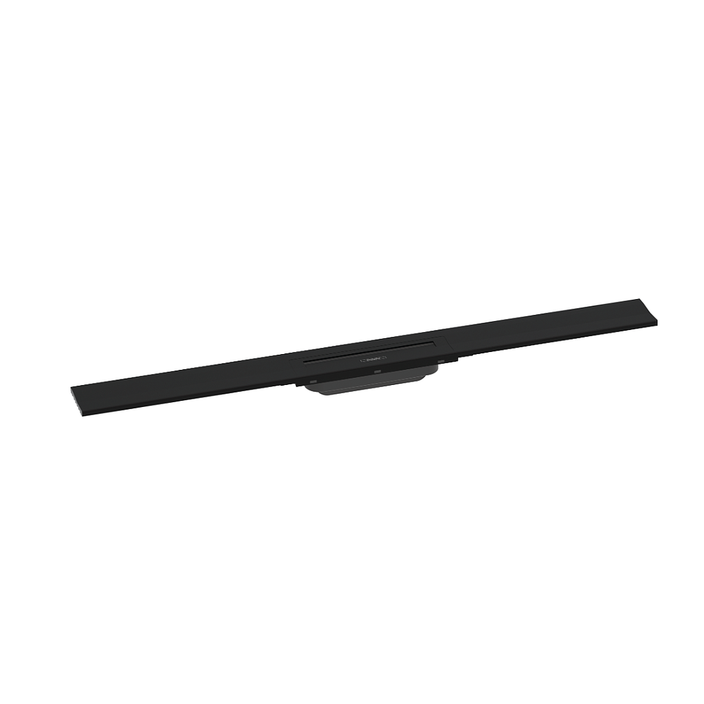 [1620C1784] Rigole de douche RAINDRAIN FLEX 100 cm, recouvrement design insert amovible raccourcissable pour montage mural, sans corps à encastrer 01000180/01001180/01002180, noir mat