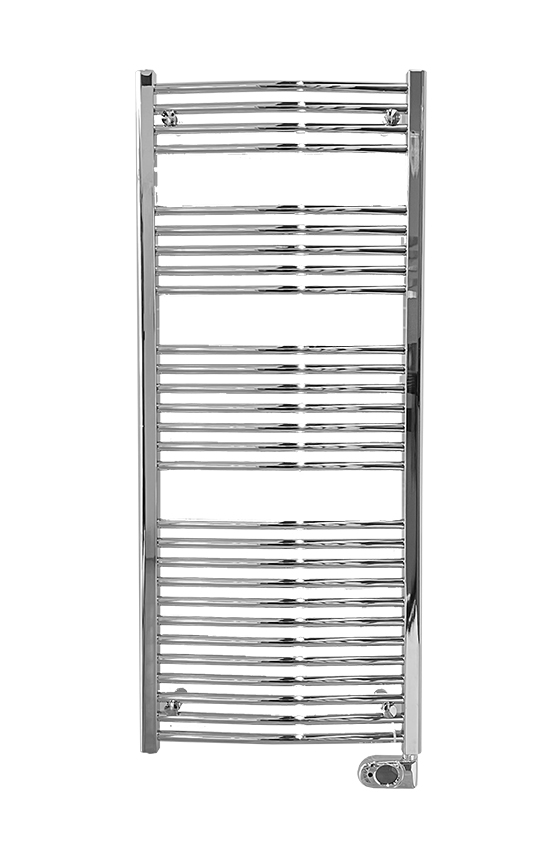 Radiateur sèche-serviettes SAMI Cintré, H 142 x L 60 cm, 500 W, électrique, thermostat SMART Plus, chromé