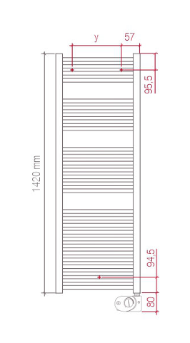 Radiateur sèche-serviettes SAMI Cintré, H 170 x L 60 cm, 700 W, électrique, thermostat SMART Plus, chromé