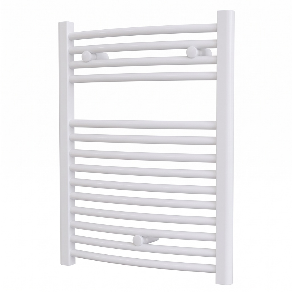 Radiateur sèche-serviettes SAMI Cintré, H 69 x L 50 cm, 300 W, électrique, thermostat SMART Plus, blanc RAL9016