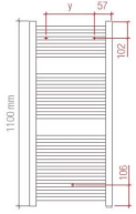 Radiateur sèche-serviettes SAMI Droit, H 111 x L 50 cm, 500 W, électrique, thermostat SMART Plus, noir mat RAL 9005