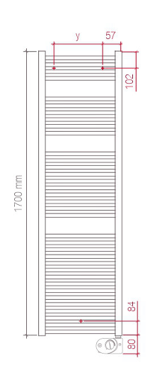 Radiateur sèche-serviettes SAMI Droit, H 170 x L 60 cm, 900 W, électrique, thermostat SMART Plus, noir mat RAL 9005