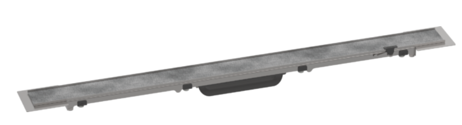 Rigole de douche 90 cm couvercle à CARRELER, cadre réglable en hauteur bride de montage libre sans set d'installation, peut être raccourci à un minimum de 800 mm, matériau de la grille : Acier inoxydable