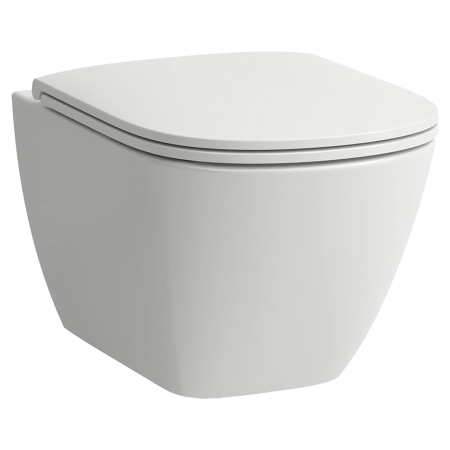 Cuvette murale Set LOOK UP se compose de cuvette murale Look UP Advanced rimless et siège de WC Look Slim avec abaissement automatique, matériel de fixation, standard, blanc
