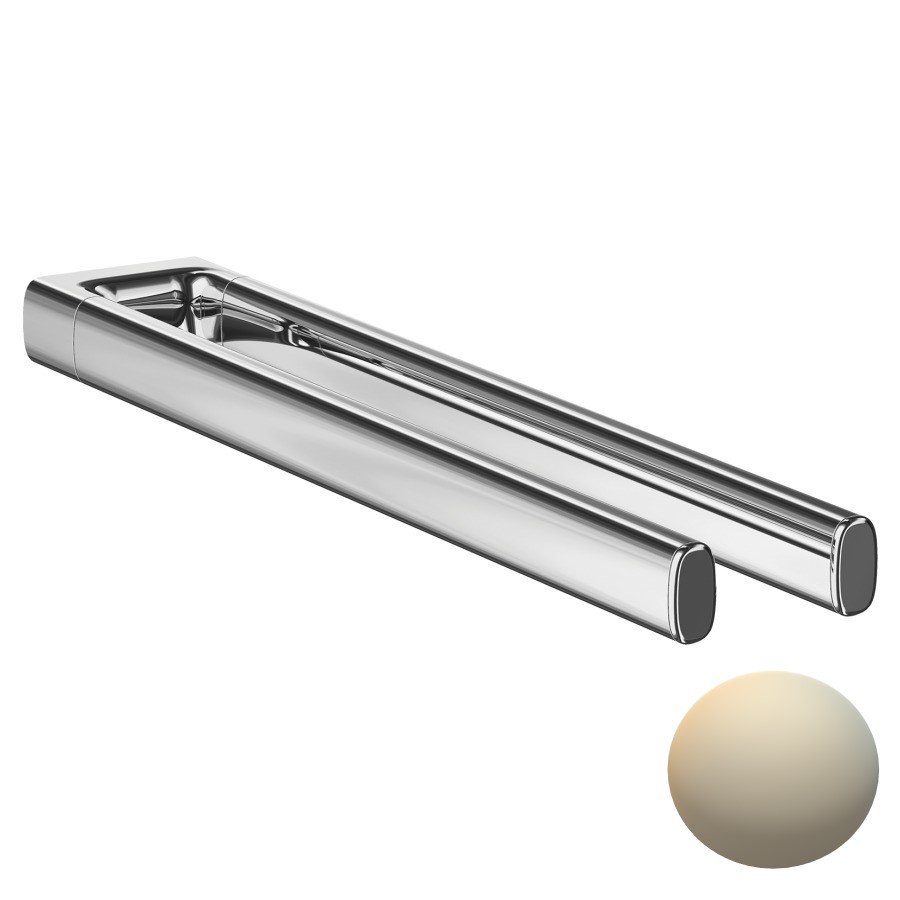 [1690C1460] Porte-serviette CLAIRE, S 39 cm, 2 bras fixe, nickel brossé