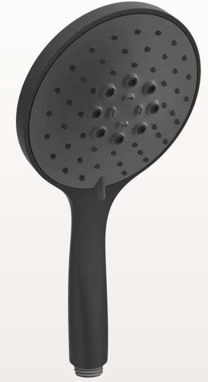 [1621C2299] Pomme de douche D130mm, anticalcaire 3 jets avec insert noir, couleur 299 NOIR MAT