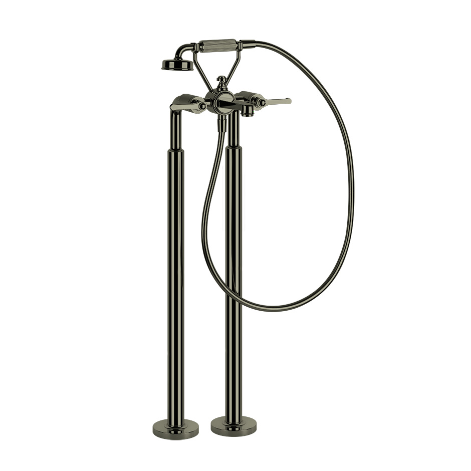 [1621C1851] Partie apparente pour mélangeur bain-douche sur pied VENTI20 avec douchette et flexible, 720 Nickel PVD
