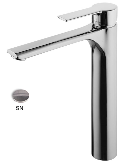 [1621H0931] Mélangeur de lavabo MAST, S 173 mm Hauteur jusqu'à l'aérateur 243 mm sans vidage et bonde, nickel brossé